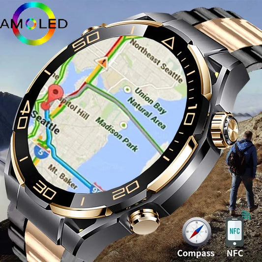 Ali New Smart Watch Men 4GB ROM Bluetooth Call NFC IP68 Waterproof GPS Track AI Voice Assistant Women Smart Watch For Huawei Xiaomi