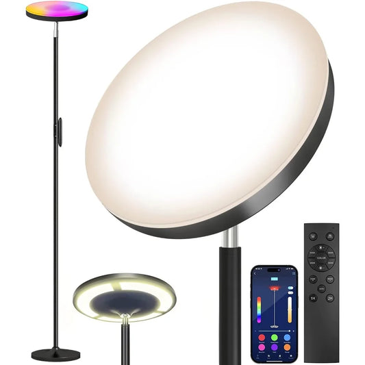 Ali LED Floor Lamp 36W 2600LM RGB Dimmable Dual-Side Lighting Smart Remote Control Multicolor Adjustable For Home Office Bedroom
