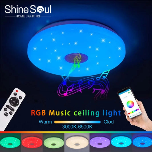 Ali RGB 36W LED Ceiling Lamps  APP  Bluetooth Music light remote control Remote  Dimmable 220V Bedroom Indoor Decoration Lustre