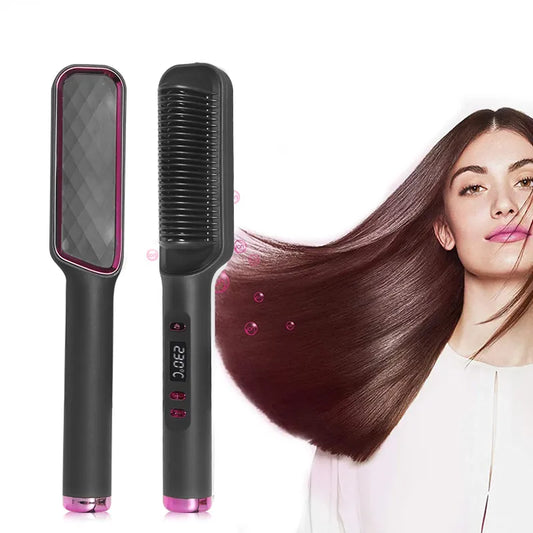 Ali Styling Tools LCD Display Hair Straightener Electric Straightening Brush Hot Comb Fast Heating Curling Iron Styler Hair Curler Styling Tools