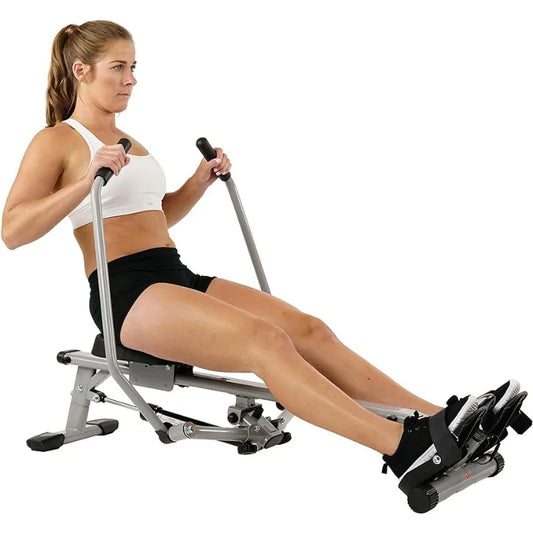 Ali Smart Compact Full Motion Rowing Machine, Full-Body Workout, Low-Impact, Extra-Long Rail, 350 LB Weight Capacity