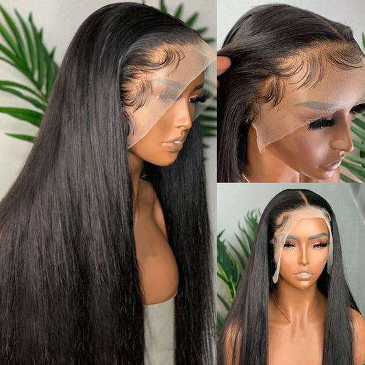 Ali Human Hair  Brazilian Straight Lace Frontal Human Hair Wigs 13X5 Human Hair Lace Frontal Wigs HD Lace Frontal Wig Pre Plucked 30 Inch Remy