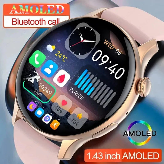 Ali Always on Display AMOLED Smart Watch Men Bluetooth Call Health Monitor IP68 Waterproof Fitness Bracelet Sports Smartwatch Women