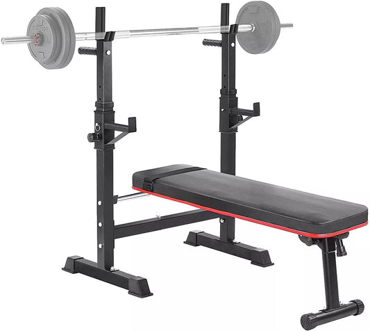 Ali Multifunction Weight Bench, Training Bench with Barbell Rack, Foldable, Flat Bench, Workout Bench and Squat Rack Up To 200 Kg
