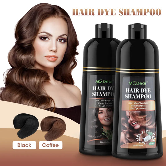 Ali Hair Dye 500ml Organic Natural Fast Hair Dye Black Shampoo Plant Essence Black Hair Color Dye Shampoo For Cover Gray White Hair