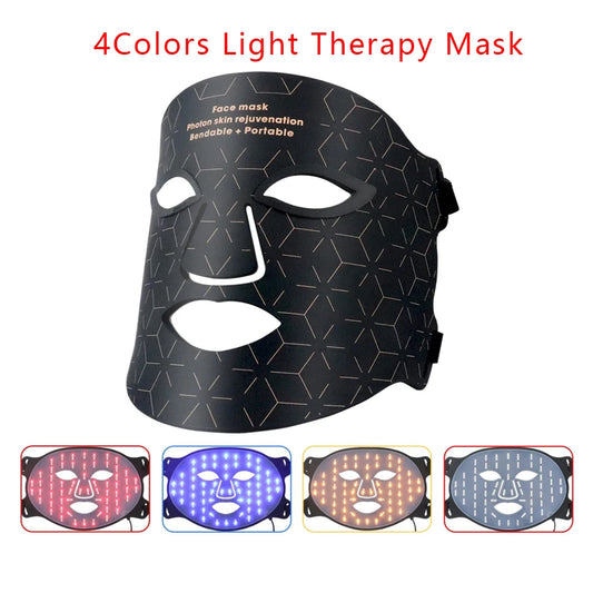 Ali Face & Body Tools Silicone Photon LED Face Therapy Facial Mask Home Spa Use Good Quality Skin Treatment 4 Colors Light Whitening Rejuvenation