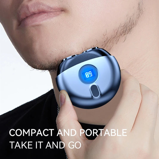 Ali Razor & Shavers MOTAWISH Men's Electric Shaver Mini Travel Portable Rechargeable Small Flying Saucer Shaver for Men