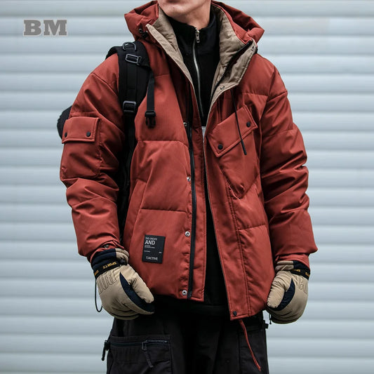Ali Men's Jackets & Coats Winter Jackets For Men Korean High Quality Cargo Down Jacket Streetwear Hooded Parkas Harajuku Padded Puffer Jacket Thick Coat