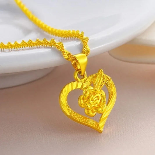 Ali Duty-free 9999 gold necklace women's real gold necklace pendant gold necklace women's jewelry fashion hundred items