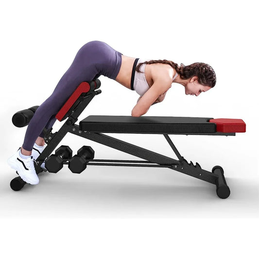Ali Fitness Multi-Functional Adjustable Weight Bench for Total Body Workout – Hyper Back Extension, Roman Chair, Adjustable Ab Sit up Bench