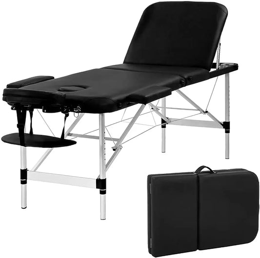 Ali Furniture Massage Table Portable Massage Bed 3 Folding 73 Inch Height Adjustable Aluminium Salon Bed Carry Case Tattoo Table Facial Bed Ho