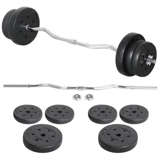 Ali 55lb Barbell Dumbbell Strength Training Weights Curl Bar for Home/Gym,