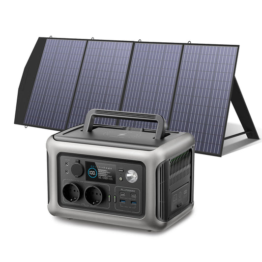 Ali ALLPOWERS R600 Solar Generator with Solar Panel included, 600W 299Wh LiFePO4 Portable Power Station with Solar Charger for Camp