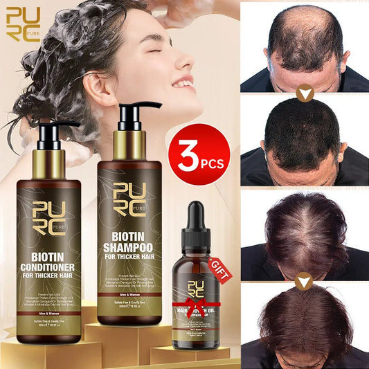 Ali Hair Treatments PURC Fast Hair Growth Products for Men Biotin Anti Hair Loss Oil Shampoo Conditioner Set Hair Treatment for Women Beauty Health