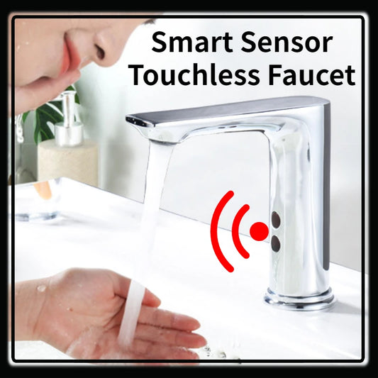 Ali Smart Bathroom Sensor Faucet Touchless Basin Faucets High Tech Sink Auto Mixer Chrome Kitchen Infrared Faucet Brass Sensor Tap