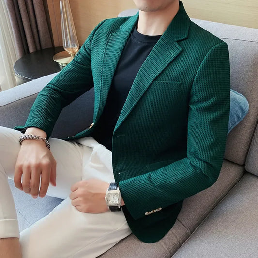 Ali Men's Blazers Male Casual Suit Jackets Blazer for Men Wedding Slim Fit Outwear Oversized Single Breasted Blazers Elegant Luxury Coats Korean