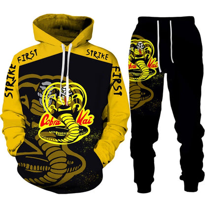 Ali Funny Cobra Kai 3D Print Tracksuit Men's Cool Hoodie/Pants/Suit Hip Hop 2022 Fashion Long Sleeve Jogging Sportswear Athletic Set